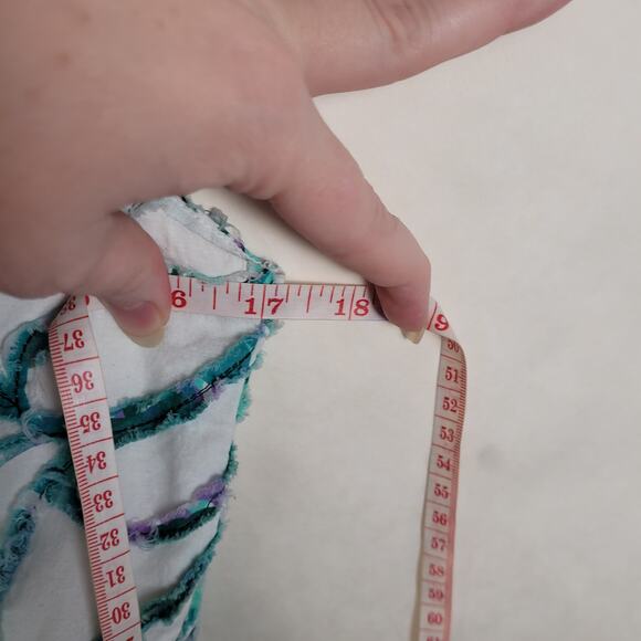 Soho Chick blue and purple textured floral vneck sleeveless artsy dress Size med - Picture 11 of 12